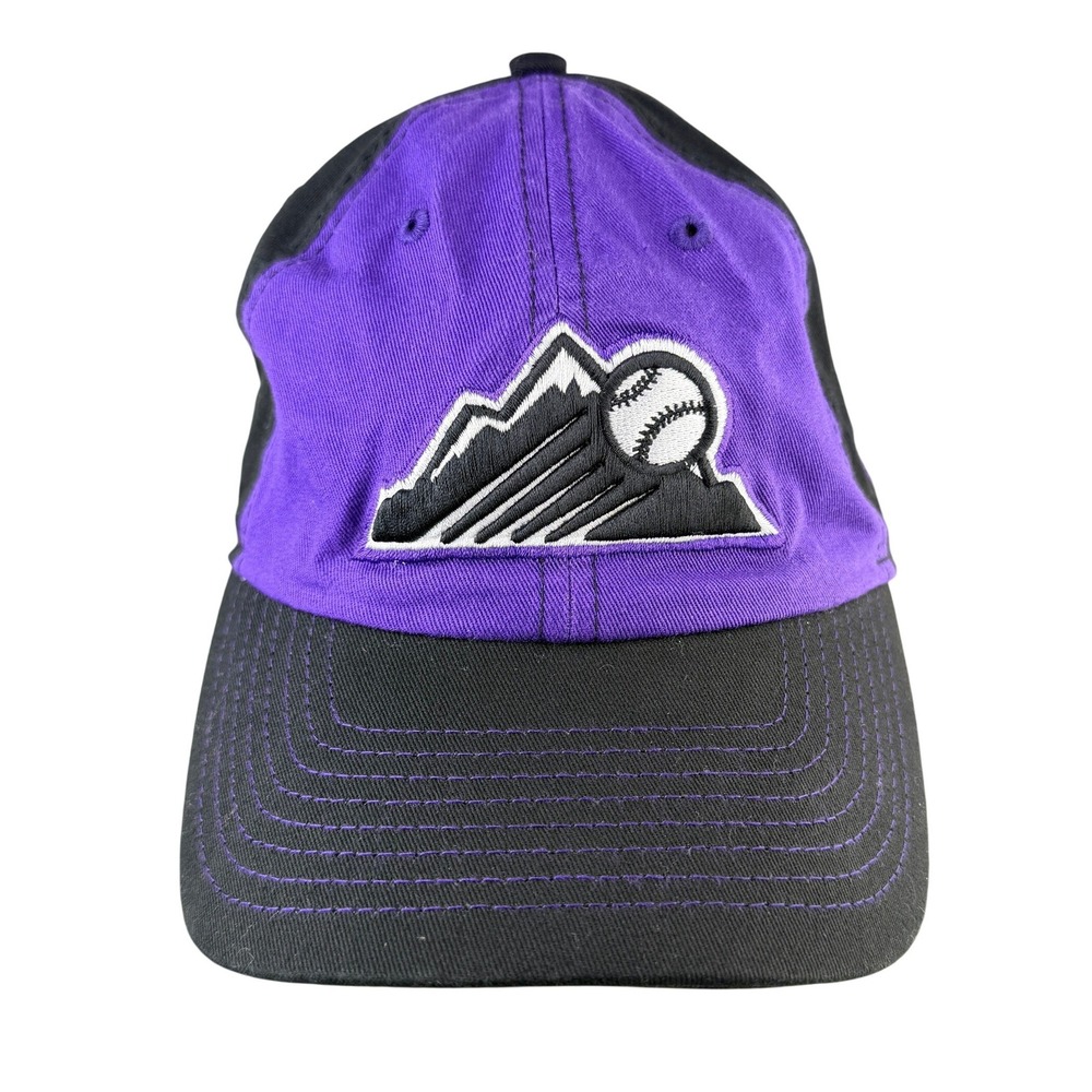 New Era Colorado Rockies Hat MLB Genuine Merchandise Purple Black Strapback Cap
